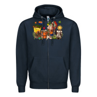 Navy arizona coffee cups Zipper Hoodie - texasbilliewilder