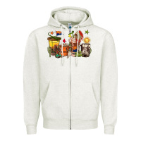 Oatmeal Heather arizona coffee cups Zipper Hoodie - texasbilliewilder