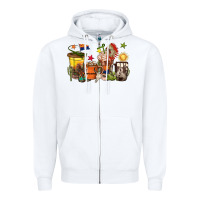 White arizona coffee cups Zipper Hoodie - texasbilliewilder