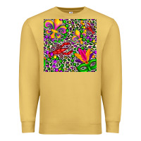 Antique Gold mardi gras crawfish leopard  seamless pattern Premium Sweatshirt - FaDigitalArtStudio