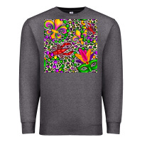Charcoal Heather mardi gras crawfish leopard  seamless pattern Premium Sweatshirt - FaDigitalArtStudio