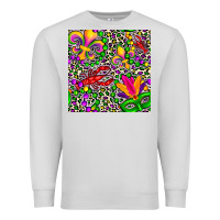 Dove Grey mardi gras crawfish leopard  seamless pattern Premium Sweatshirt - FaDigitalArtStudio
