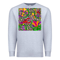 Heather Grey mardi gras crawfish leopard  seamless pattern Premium Sweatshirt - FaDigitalArtStudio