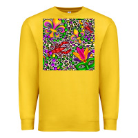 Lemon mardi gras crawfish leopard  seamless pattern Premium Sweatshirt - FaDigitalArtStudio