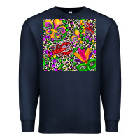 Navy mardi gras crawfish leopard  seamless pattern Premium Sweatshirt - FaDigitalArtStudio