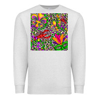Oatmeal Heather mardi gras crawfish leopard  seamless pattern Premium Sweatshirt - FaDigitalArtStudio