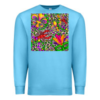 Ocean Blue mardi gras crawfish leopard  seamless pattern Premium Sweatshirt - FaDigitalArtStudio
