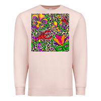 Pale Pink mardi gras crawfish leopard  seamless pattern Premium Sweatshirt - FaDigitalArtStudio