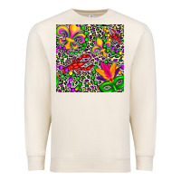 Sandshell mardi gras crawfish leopard  seamless pattern Premium Sweatshirt - FaDigitalArtStudio