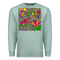 Seafoam mardi gras crawfish leopard  seamless pattern Premium Sweatshirt - FaDigitalArtStudio