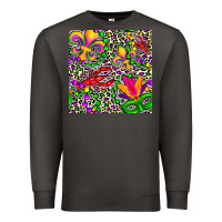 Smoke mardi gras crawfish leopard  seamless pattern Premium Sweatshirt - FaDigitalArtStudio