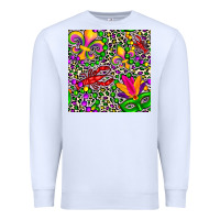 White mardi gras crawfish leopard  seamless pattern Premium Sweatshirt - FaDigitalArtStudio