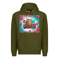 Army Green teacher life Premium Hoodie - AdoDesignShop
