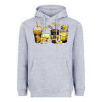 Heather Grey ice hockey coffee cups Heavyweight Hoodie - Zillion Design Studio