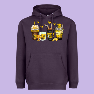 Ice Hockey Coffee Cups Heavyweight Hoodie Designed By Zillion Design Studio