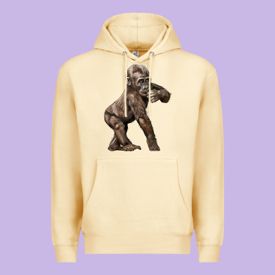 Baby Gorilla Premium Hoodie Designed By Lillyallendesigns