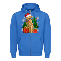 True Royal christmas golden dog Zipper Hoodie - Zillion Design Studio