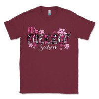 Burgundy It's Freezin Season Pink Christmas Classic Tee - RanaPortraitStore