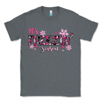 Charcoal Heather It's Freezin Season Pink Christmas Classic Tee - RanaPortraitStore