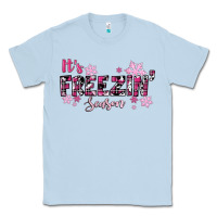 Dusty Blue It's Freezin Season Pink Christmas Classic Tee - RanaPortraitStore