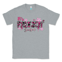 Heather Grey It's Freezin Season Pink Christmas Classic Tee - RanaPortraitStore