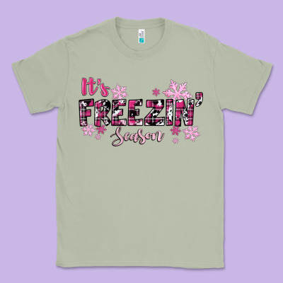 It's Freezin Season Pink Christmas Classic Tee Designed By Ranaportraitstore