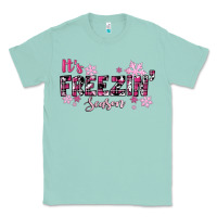 Seafoam It's Freezin Season Pink Christmas Classic Tee - RanaPortraitStore