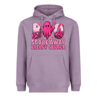 Lavender Boo Scare Away Breast Cancer Heavyweight Hoodie - texasbilliewilder