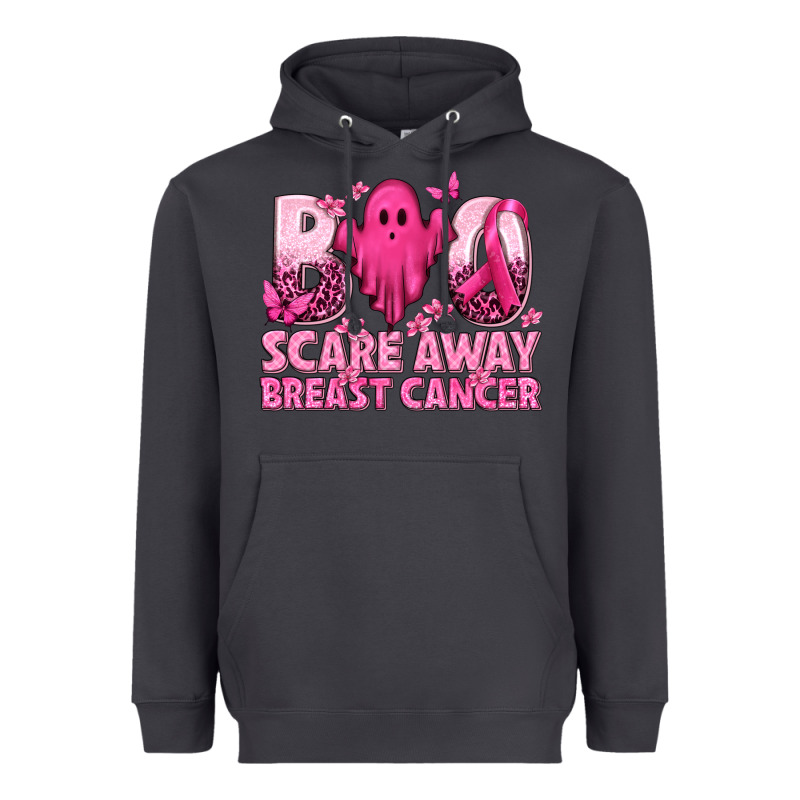 Boo Scare Away Breast Cancer Heavyweight Hoodie by texasbilliewilder | Teevron