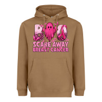 Toasted Coconut Boo Scare Away Breast Cancer Heavyweight Hoodie - texasbilliewilder