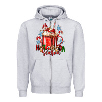 Heather Grey hot cocoa  season Zipper Hoodie - Zillion Design Studio