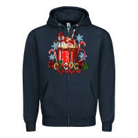Navy hot cocoa  season Zipper Hoodie - Zillion Design Studio