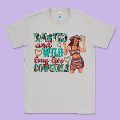 Classic Tee wanted and wild long live cowgirls