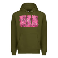 Army Green Distressed breast cancer background Premium Hoodie - Jasminsmagicworld