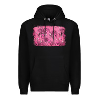 Black Distressed breast cancer background Premium Hoodie - Jasminsmagicworld