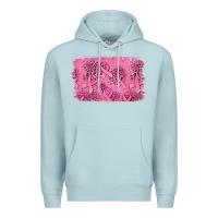 Blue Mist Distressed breast cancer background Premium Hoodie - Jasminsmagicworld