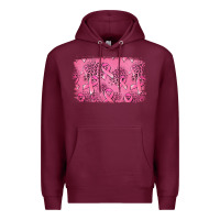 Burgundy Distressed breast cancer background Premium Hoodie - Jasminsmagicworld