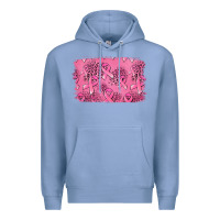 Colony Blue Distressed breast cancer background Premium Hoodie - Jasminsmagicworld
