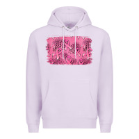 Lilac Distressed breast cancer background Premium Hoodie - Jasminsmagicworld
