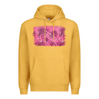 Mustard Distressed breast cancer background Premium Hoodie - Jasminsmagicworld