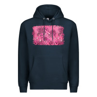 Navy Distressed breast cancer background Premium Hoodie - Jasminsmagicworld
