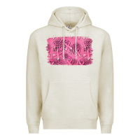 Oatmeal Heather Distressed breast cancer background Premium Hoodie - Jasminsmagicworld