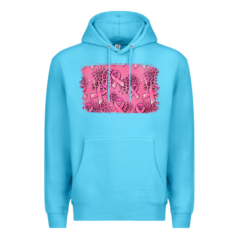 Distressed Breast Cancer Background Premium Hoodie by Jasminsmagicworld | Teevron