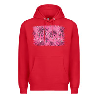 Red Distressed breast cancer background Premium Hoodie - Jasminsmagicworld
