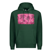 Sports Green Distressed breast cancer background Premium Hoodie - Jasminsmagicworld