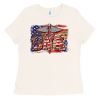 Bone patriotic nurse certified nurse  assistant medilcal symbol  background Ladies Tee - BarkalooDesign