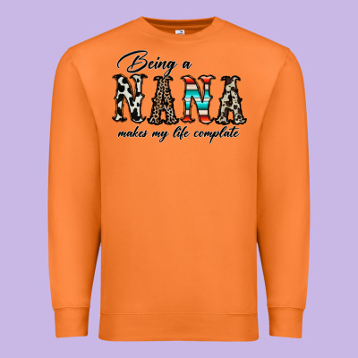 Being Nana Makes My Life Complate Premium Sweatshirt Designed By Cowhidedigitalart