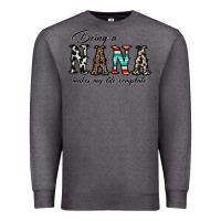 Charcoal Heather being nana makes my life complate Premium Sweatshirt - CowhideDigitalArt