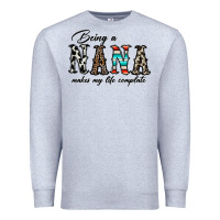 Heather Grey being nana makes my life complate Premium Sweatshirt - CowhideDigitalArt
