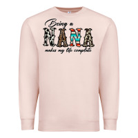 Pale Pink being nana makes my life complate Premium Sweatshirt - CowhideDigitalArt